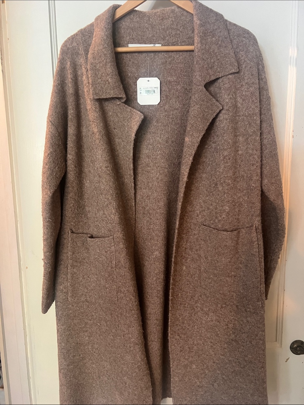 Altar'd State Open-Front Long Coatigan - Brown